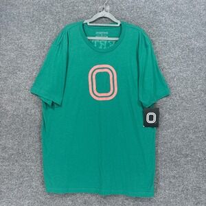Overtime Tshirt Men XXL Green Peach Logo Graphic Short Sleeve Tee NEW